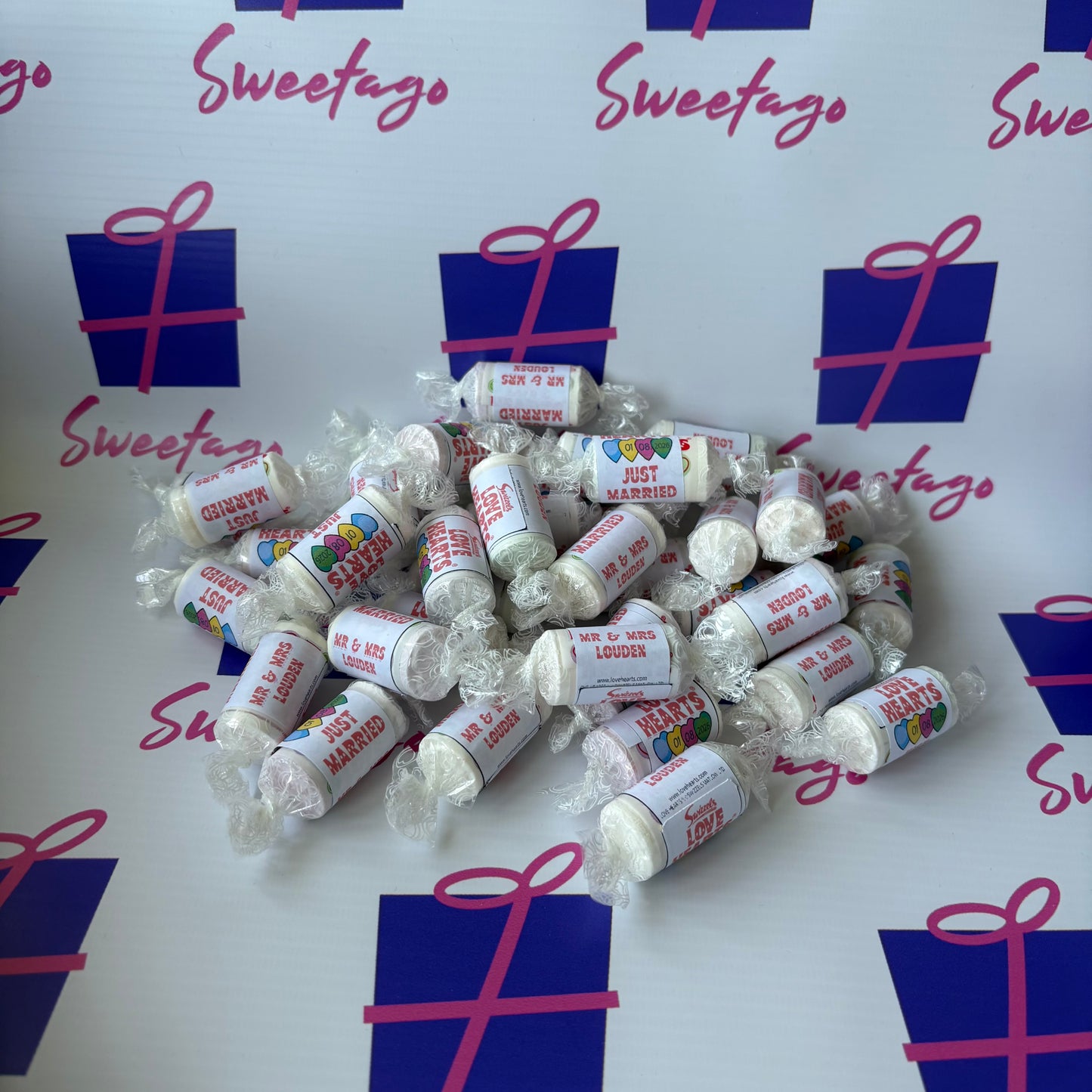 Personalised love heart rolls