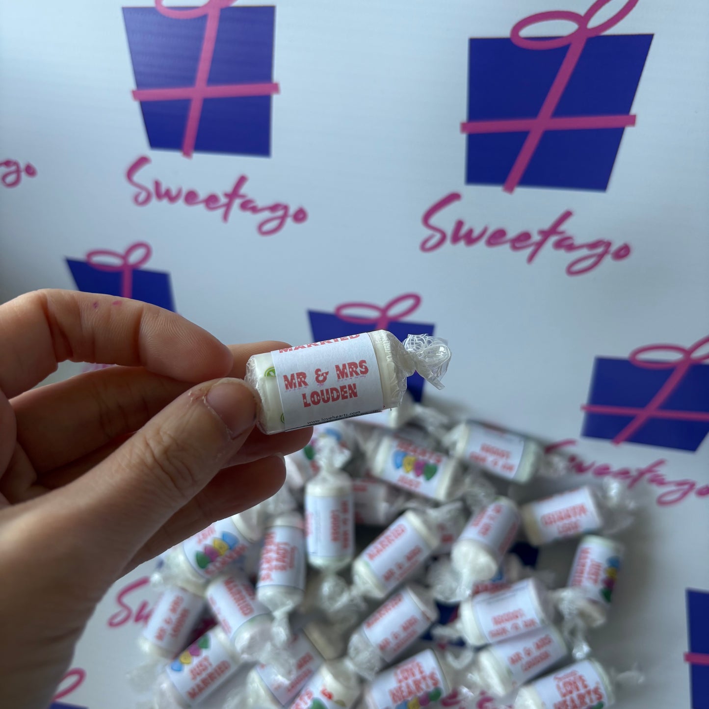 Personalised love heart rolls