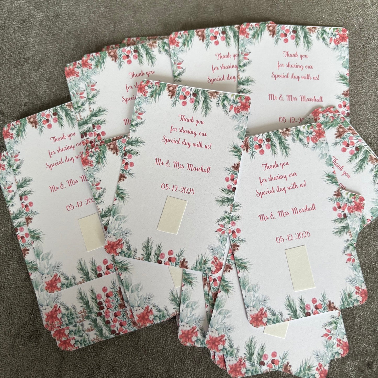 CARD ONLY wedding favours