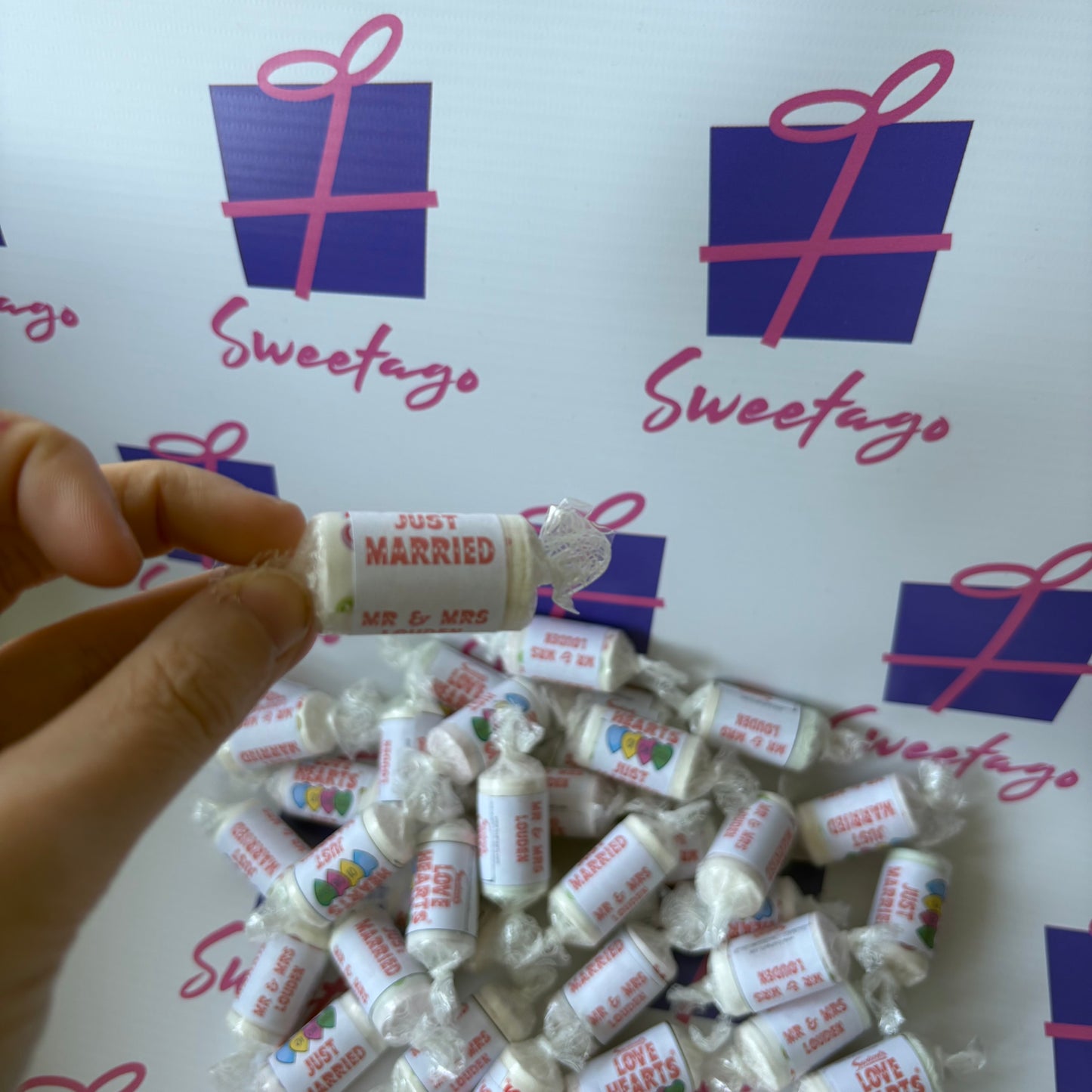 Personalised love heart rolls