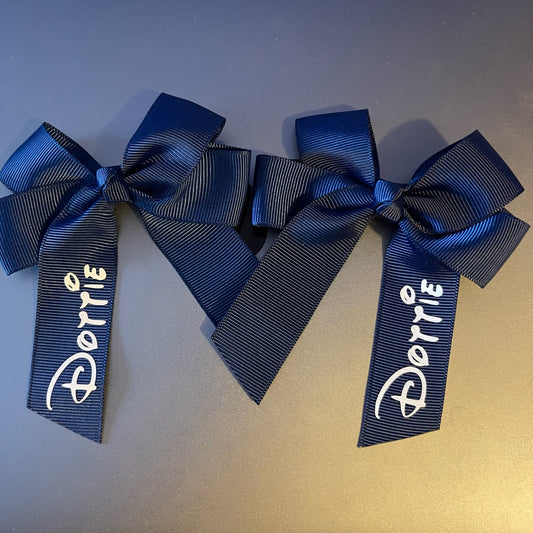 Navy hair bow