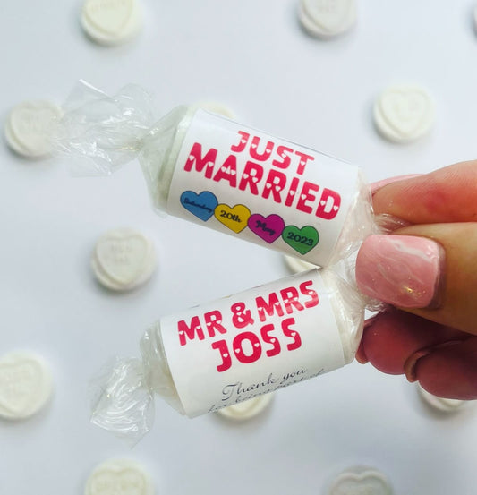 Personalised love heart rolls