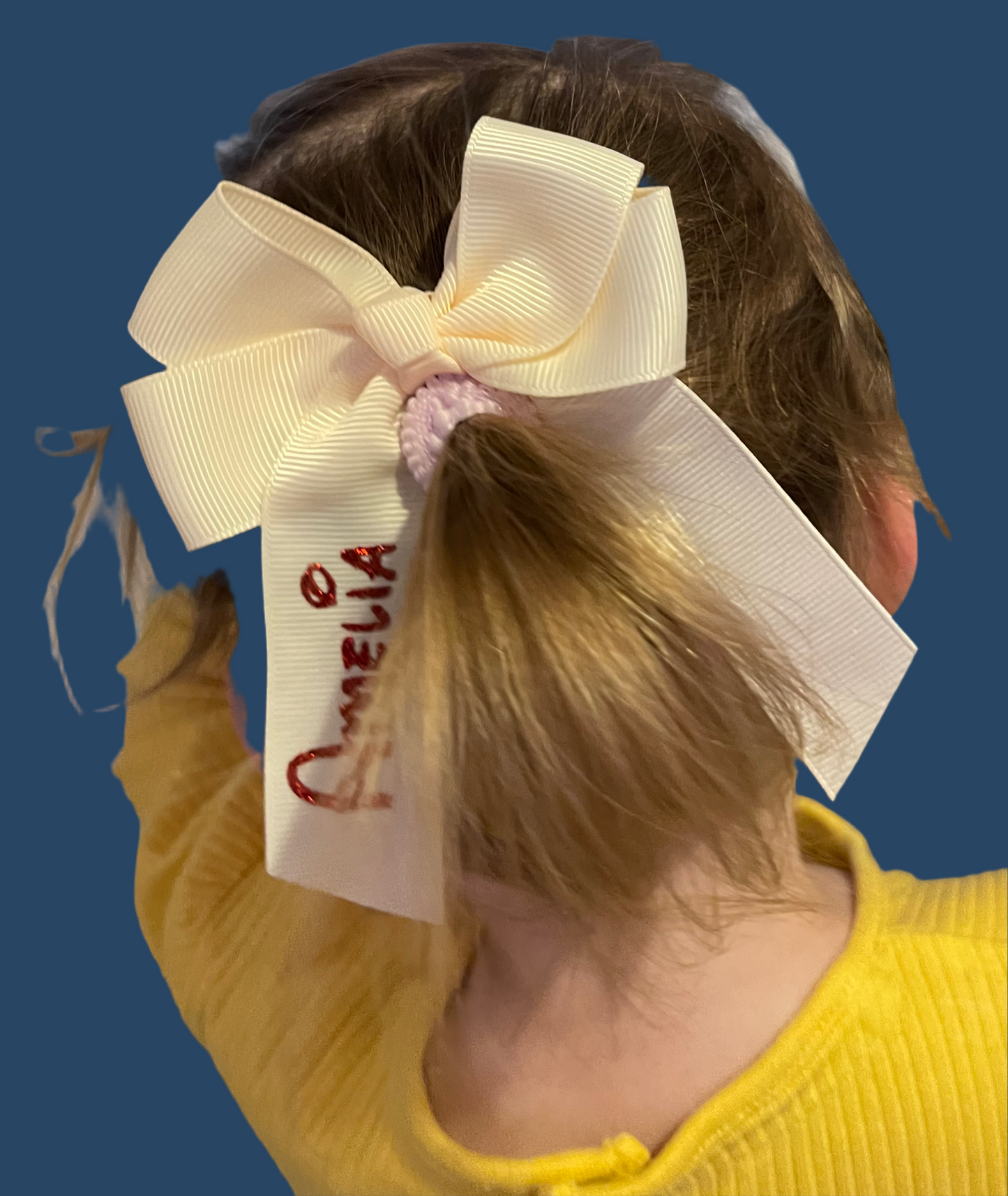 Cream hair bow