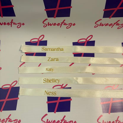 Personalised champagne glass ribbon